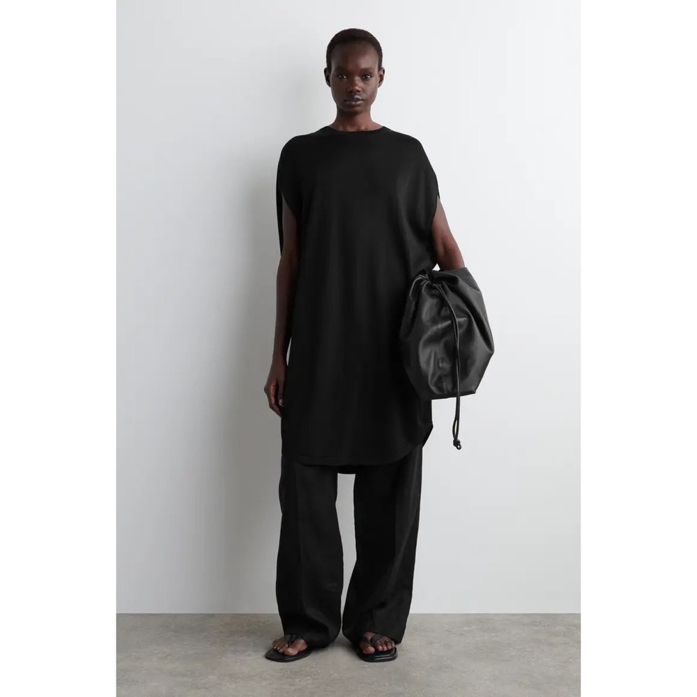 COS Cocoon Tunic Dress in Black Size Medium